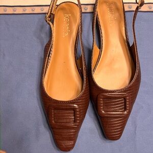 Kensie Brown Textured Flats